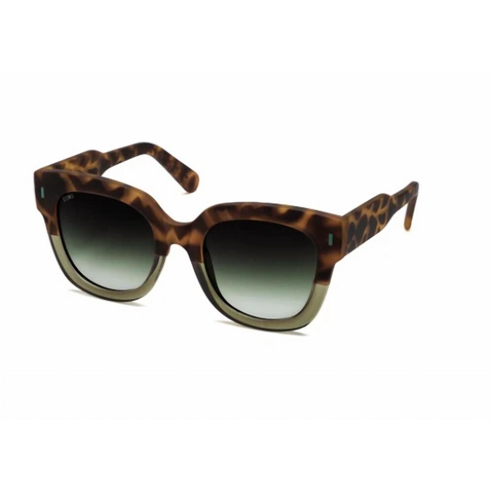 NEW TIWI women's kerr aviator sunglasses in tortoise/shiny green